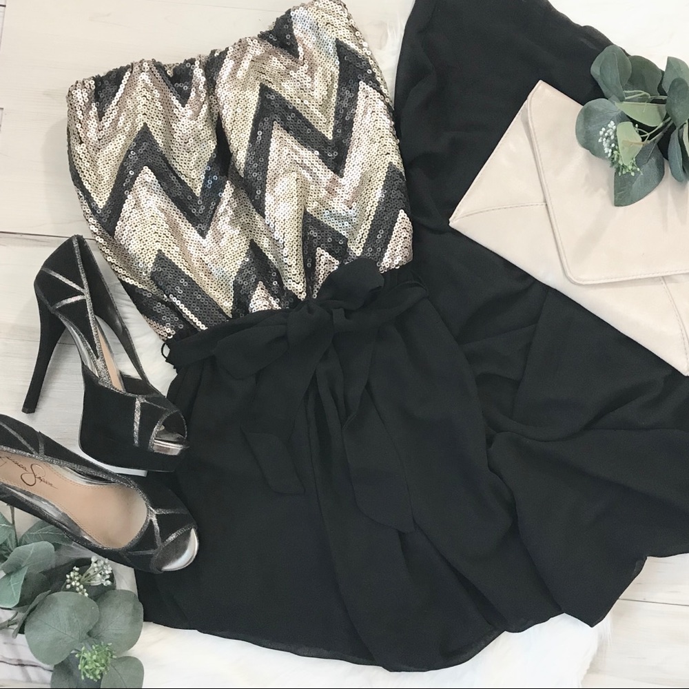 Strapless Formal Wide Leg Romper